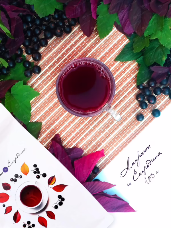 Упаковка красного амарантового чая с черной смородиной Amarantea, 100 г